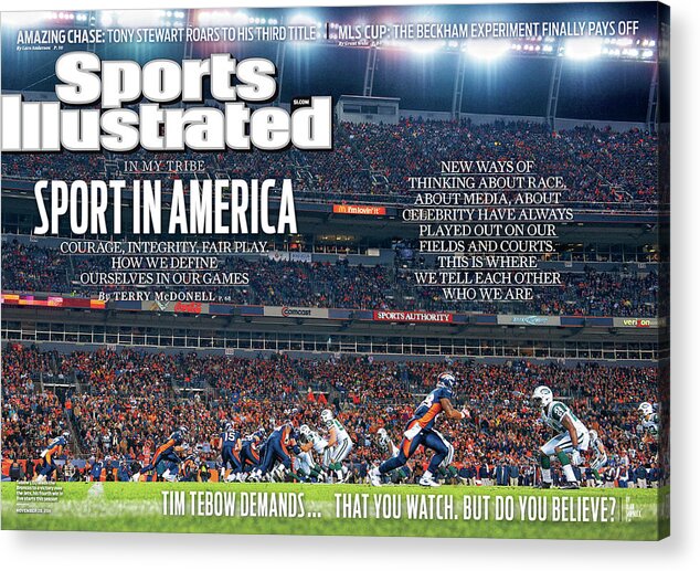 Magazine Cover Acrylic Print featuring the photograph New York Jets V Denver Broncos Sports Illustrated Cover by Sports Illustrated