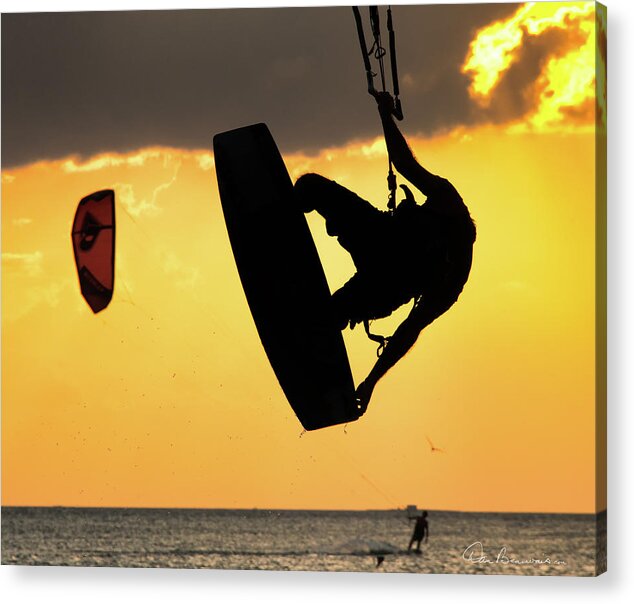 Kiteboarding Acrylic Print featuring the photograph Airborne 5162 by Dan Beauvais