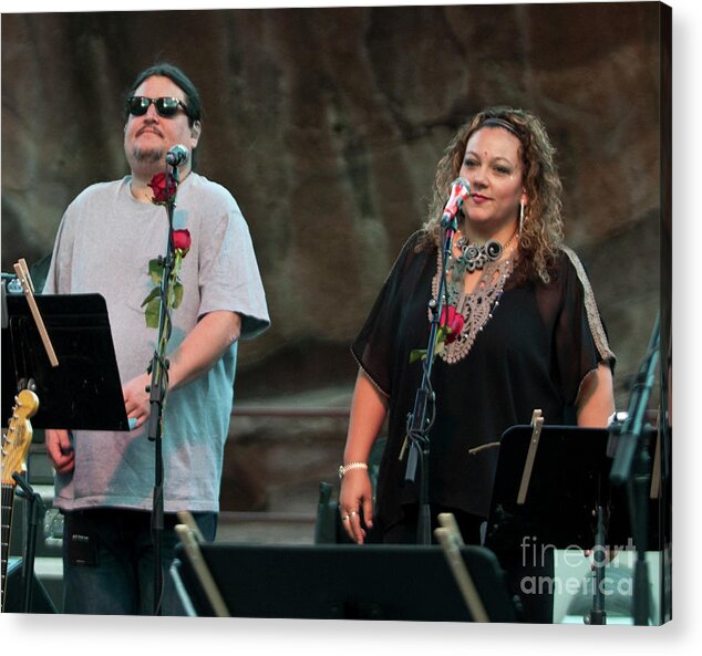 2011 Acrylic Print featuring the photograph Jeff Pehrson and Sunshine Becker with Furthur at Red Rocks Amphi #2 by David Oppenheimer