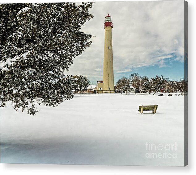 Snow at the Cape May Light by Nick Zelinsky Jr