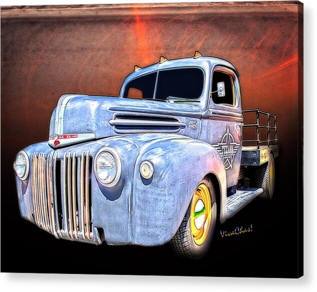 Rat Rod Acrylic Print featuring the digital art Rat Rod Flatbed Truck Texana by Chas Sinklier