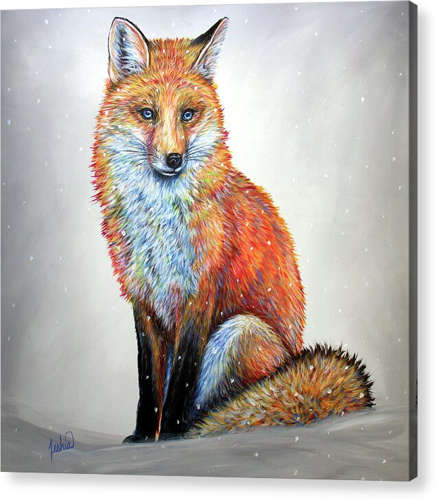 Fox Acrylic Print featuring the painting Sly by Teshia Art