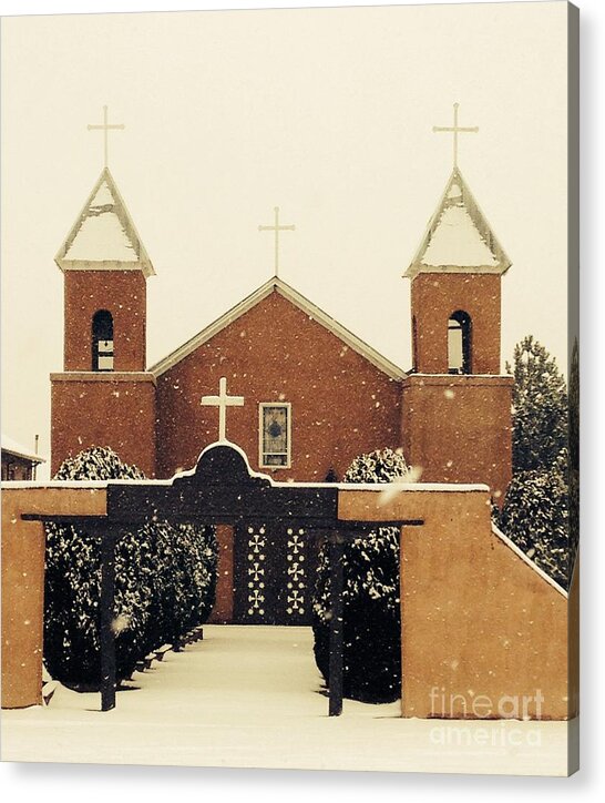 Winter Acrylic Print featuring the photograph Winter Church by LeLa Becker