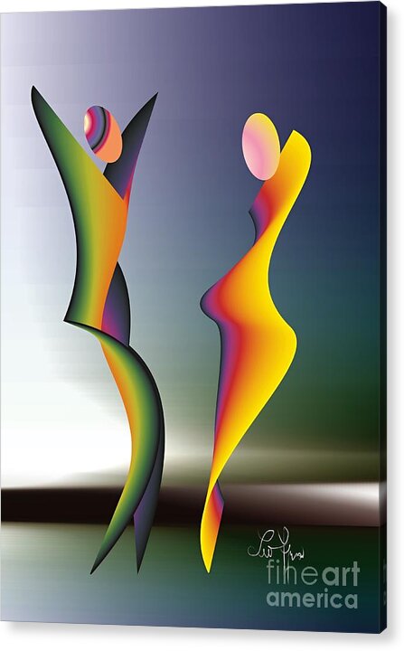 Dance Acrylic Print featuring the digital art Dance 1 #1 by Leo Symon