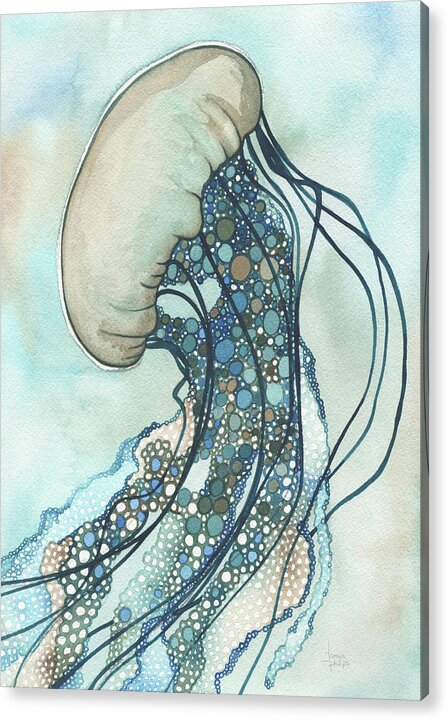 Marine Acrylic Print featuring the painting Jellyfish II by Tamara Phillips