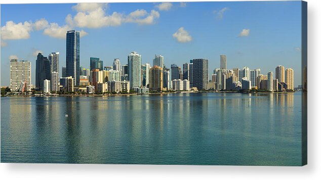 Architecture Acrylic Print featuring the photograph Miami Brickell Skyline by Raul Rodriguez