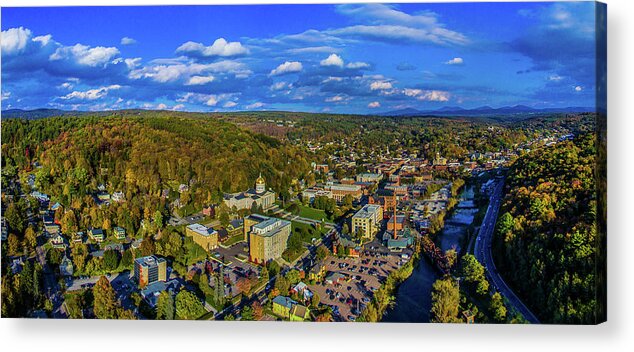 Photography Acrylic Print featuring the photograph Aerial View Of Cityscape, Montpelier by Panoramic Images