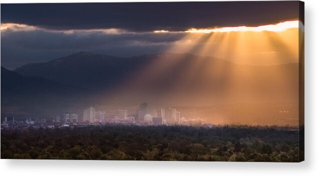 Reno Nevada Acrylic Print featuring the photograph Reno After the Storm by Janis Knight