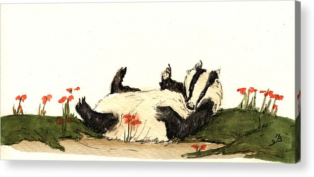 Badger Acrylic Print featuring the painting Badger by Juan Bosco