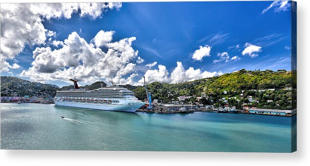 Carnival Acrylic Print featuring the photograph Carnival Valor at St. Lucia port by Craig Bowman
