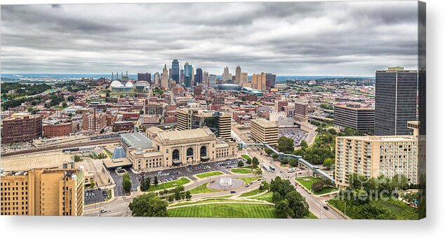 Kansas City Acrylic Print featuring the photograph Cloudy Sky Over Kansas City by Sophie Doell