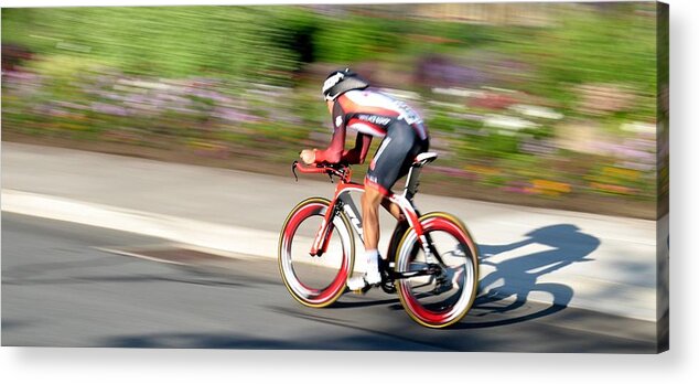 Cycling Acrylic Print featuring the photograph Cyclist Time Trial by Kevin Desrosiers