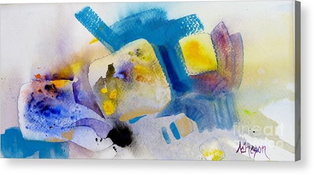 Hortensia Acrylic Print featuring the painting Dot and Squares by Donna Acheson-Juillet