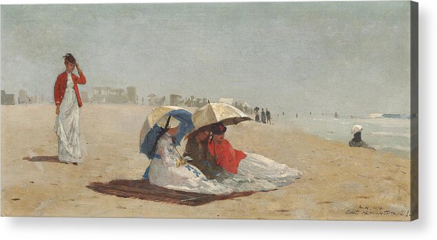 Winslow Homer Acrylic Print featuring the painting East Hampton Beach by Celestial Images