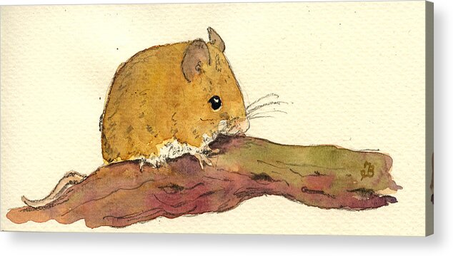 Mouse Acrylic Print featuring the painting Field mouse by Juan Bosco