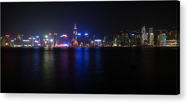 Long Acrylic Print featuring the photograph Hong Kong Waterfront by Mike Lee