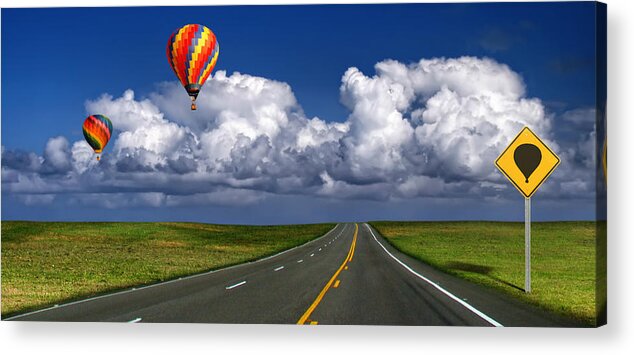 Scenics Acrylic Print featuring the photograph Hot Air Balloons by Carlos Gotay