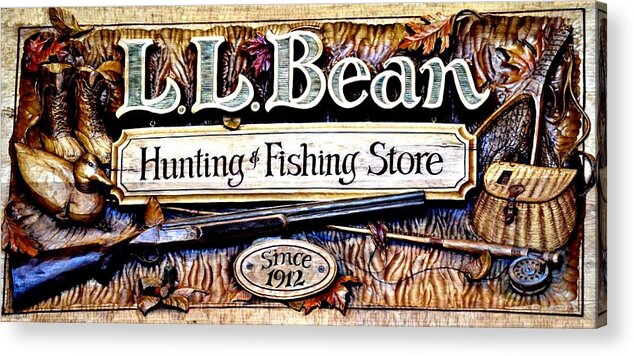 Ll Bean Acrylic Print featuring the photograph L. L. Bean Hunting and Fishing Store Since 1912 by Tara Potts