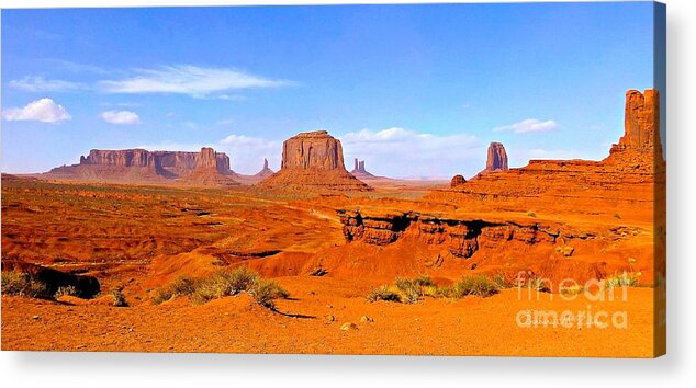 Monument Valley Acrylic Print featuring the photograph Monument Valley - Panorama by Barbara Zahno