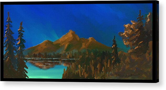 Mountain Acrylic Print featuring the painting My Kind Of Peace by Steven Lebron Langston