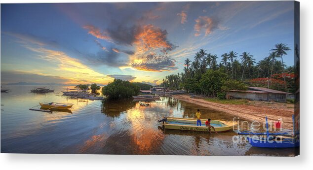 Yhun Suarez Acrylic Print featuring the photograph Panglao Port Sunset 7.0 by Yhun Suarez
