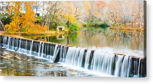 Buck Creek Acrylic Print featuring the photograph Panorama of Buck Creek In Autumn by Parker Cunningham