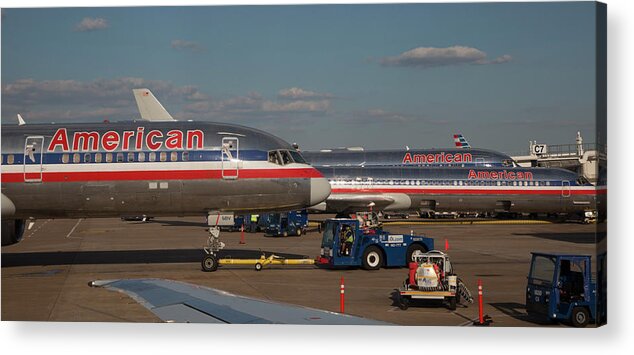 Aircraft Acrylic Print featuring the photograph Passenger Airliners At An Airport by Jim West