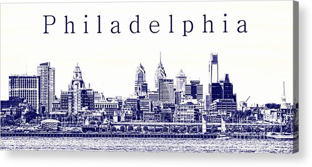 Philadelphia Acrylic Print featuring the photograph Philadelphia Blueprint by Olivier Le Queinec