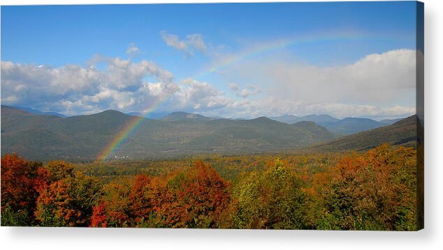 Rainbow Acrylic Print featuring the photograph Rainbow over Bartlett NH by Ken Stampfer