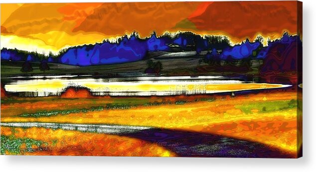 Lake Acrylic Print featuring the digital art Swiss Countryside - Around The Luetzelsee by Mimulux Patricia No