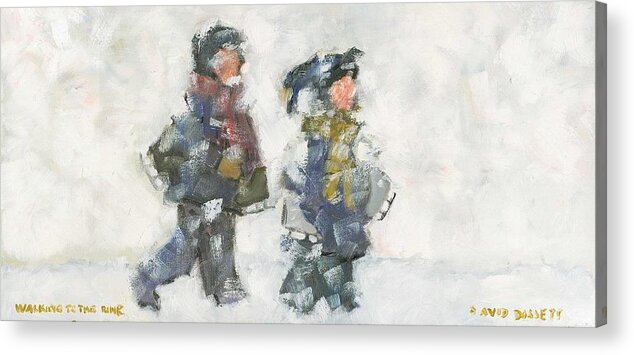 Skate Acrylic Print featuring the painting Walking to the Rink by David Dossett