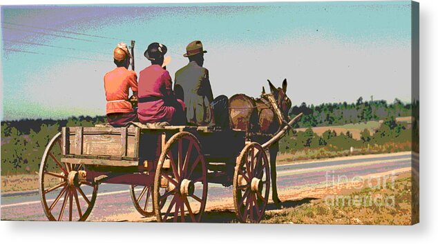 Driving To Town Acrylic Print featuring the photograph Driving to Town by Padre Art