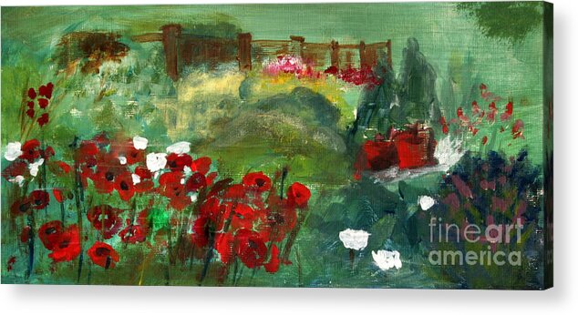 Paintings Acrylic Print featuring the painting Garden View by Julie Lueders 