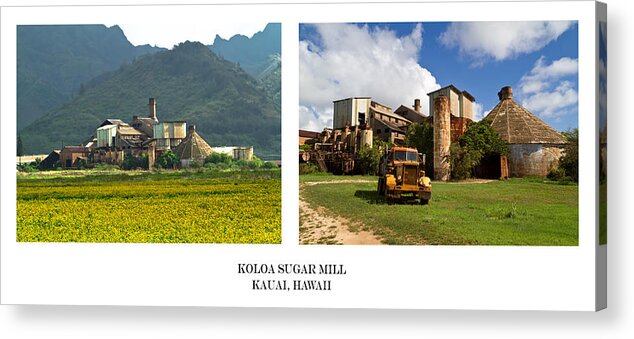 Sugar Mill Acrylic Print featuring the photograph Koloa Sugar Mill Diptych by Roger Mullenhour