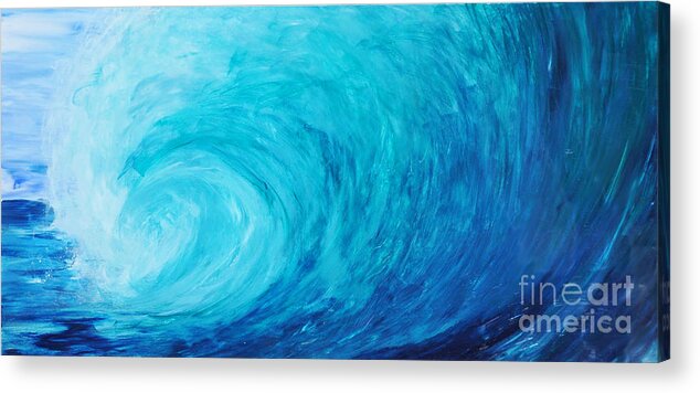 Wave Acrylic Print featuring the painting Tubnel by Shelley Myers
