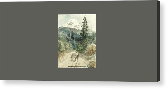 August LÖhr (german Acrylic Print featuring the painting A view of Popocatepetl by MotionAge Designs