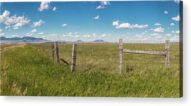 Montana Acrylic Print featuring the photograph Fence in Montana #1 by John McGraw