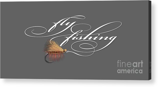 Flyfishing Acrylic Print featuring the painting Fly Fishing Elk Hair Caddis #1 by Robert Corsetti