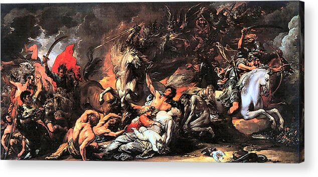 Benjamin West Acrylic Print featuring the painting Death On A Pale Horse #2 by Benjamin West