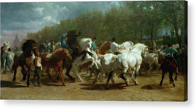 The Horse Fair Acrylic Print featuring the painting The Horse Fair #5 by Rosa Bonheur