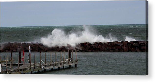 Landscape Acrylic Print featuring the photograph Breakwall #8 by Jean Wolfrum