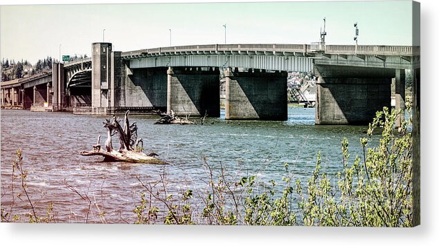 Aberdeen Acrylic Print featuring the digital art Aberdeen Bascule Bridge by Jean OKeeffe Macro Abundance Art