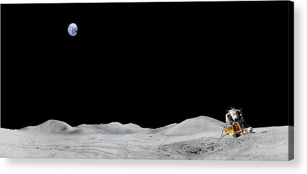 Apollo 15 Acrylic Print featuring the photograph Apollo 15 Landing site Panorama by Andy Myatt