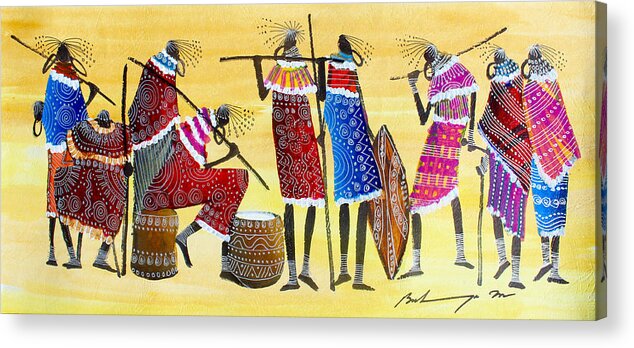 True African Art Acrylic Print featuring the painting B 356 by Martin Bulinya