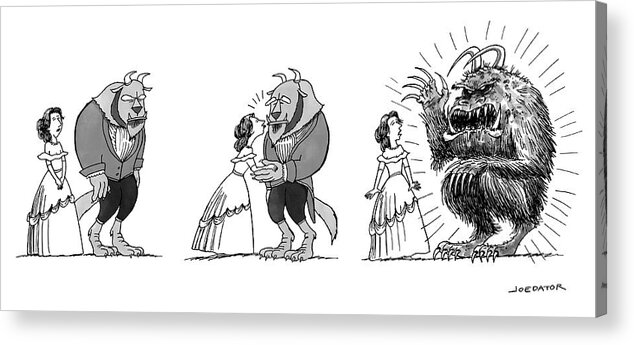 Beauty And The Beast Acrylic Print featuring the drawing The Beast by Joe Dator