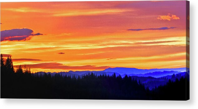 Adria Trail Acrylic Print featuring the photograph Blue Hills Sunrise Panorama by Adria Trail