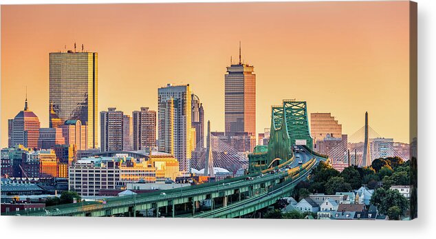 Massachusetts Acrylic Print featuring the photograph Boston skyline by Mihai Andritoiu