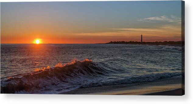 Cape Acrylic Print featuring the photograph Cape May Cove at Sunset Panorama by Bill Cannon