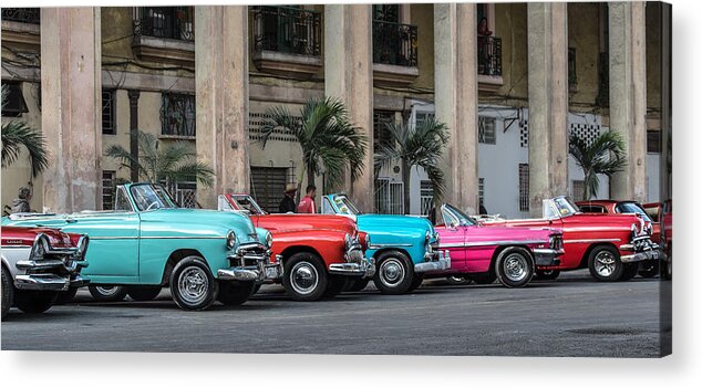 Cojimar Acrylic Print featuring the photograph Cuban Car Show by Art Atkins