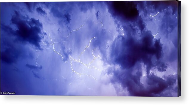 Storm Acrylic Print featuring the photograph Electric Blue by Mike Ronnebeck